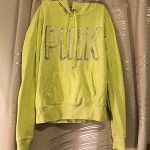 PINK Electric Yellow Hooded Sweat shirt-XS